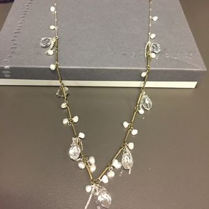 N2732 Silpada Brass, Pearl & Crystal Necklace
